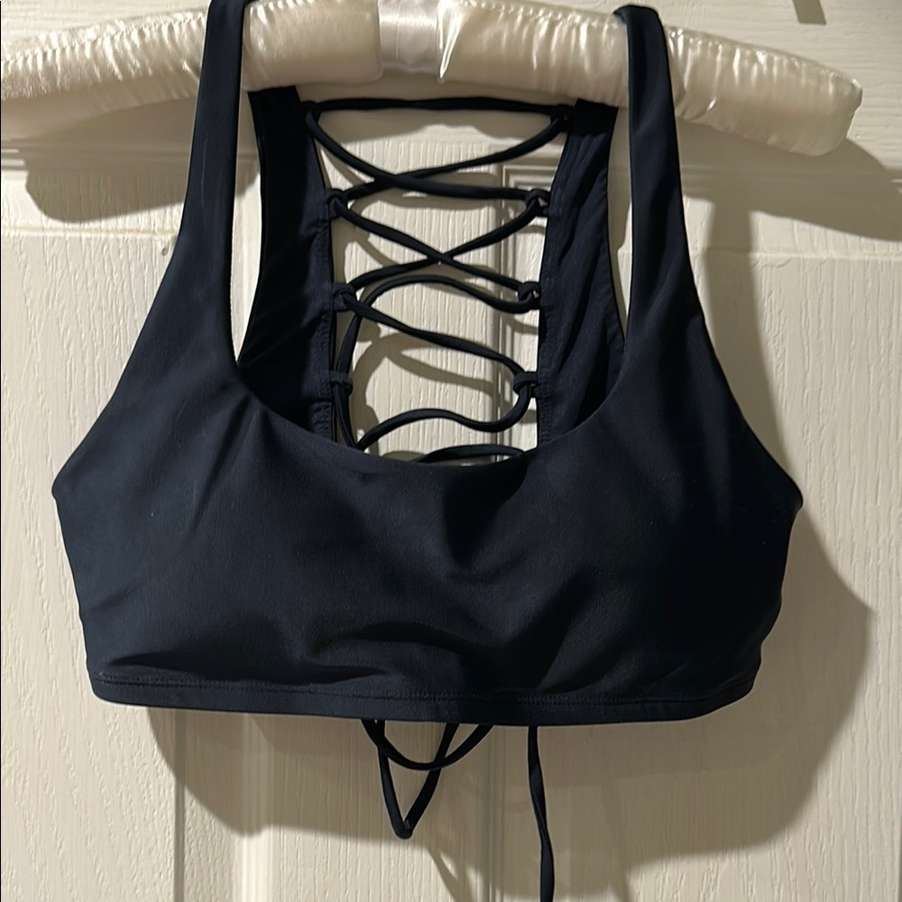 Born Primitive Black Lace-Up Bikini Top